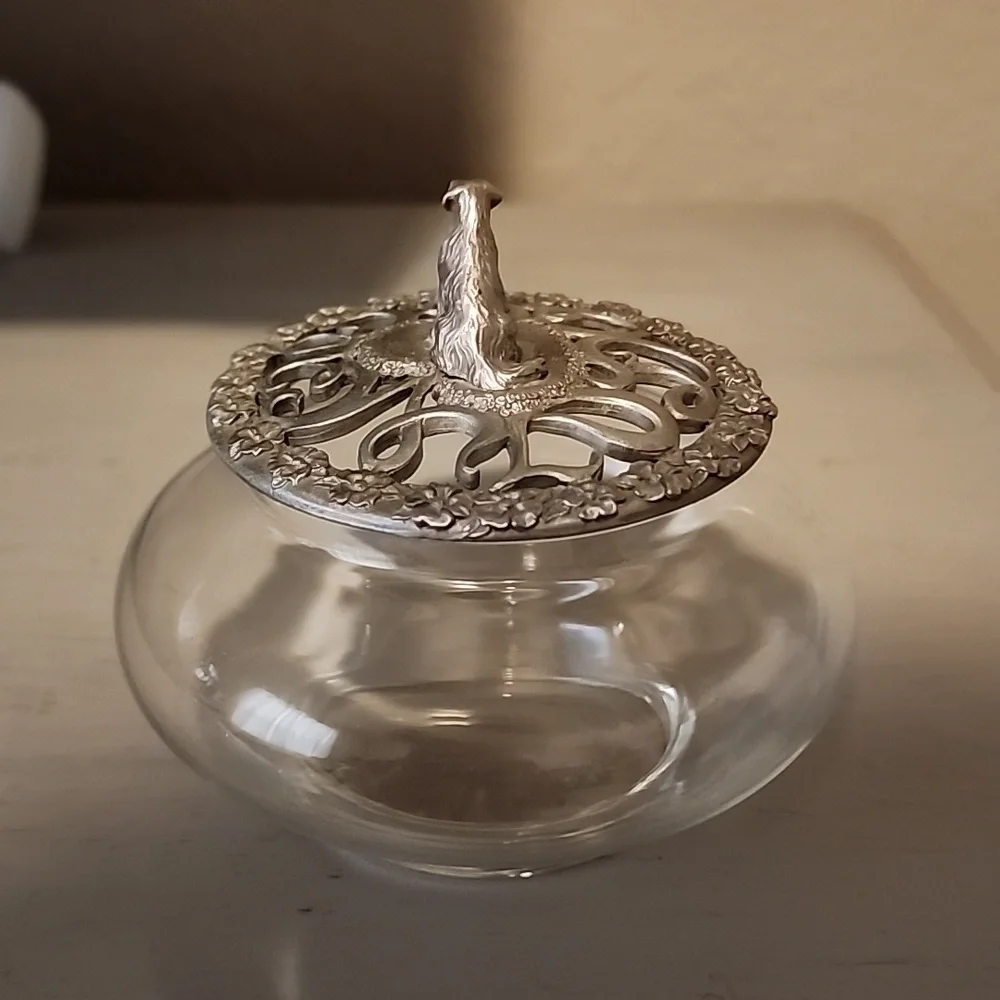 Trinket Jar with Pewter Dog Top by Davis Brown - Picture 3 of 6